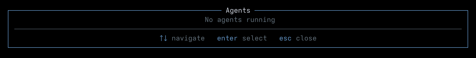 Agents dialog
