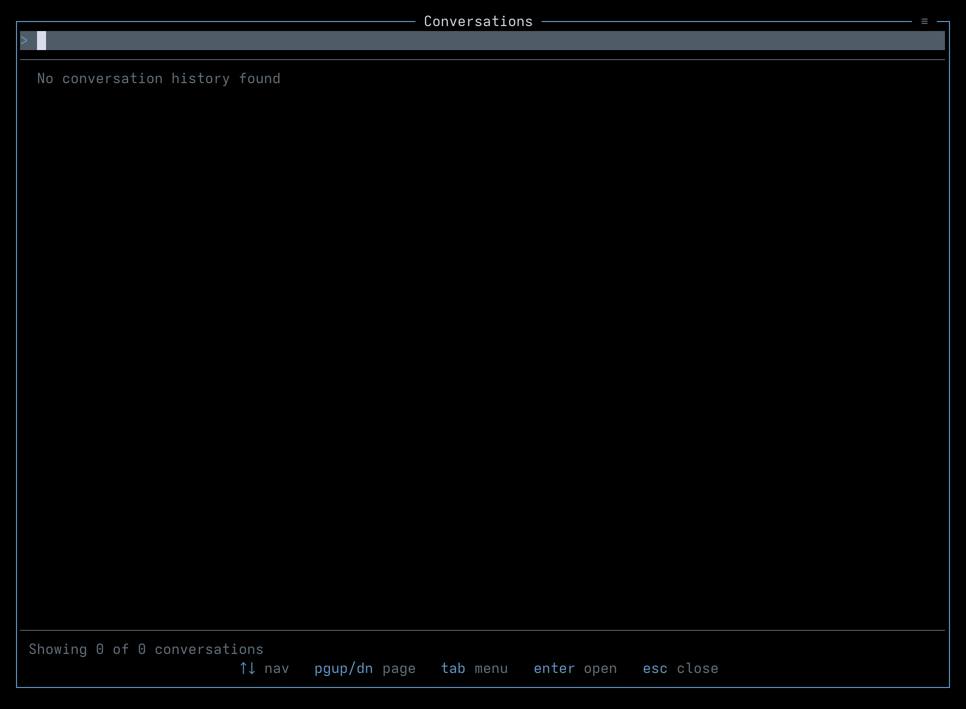 Conversations dialog