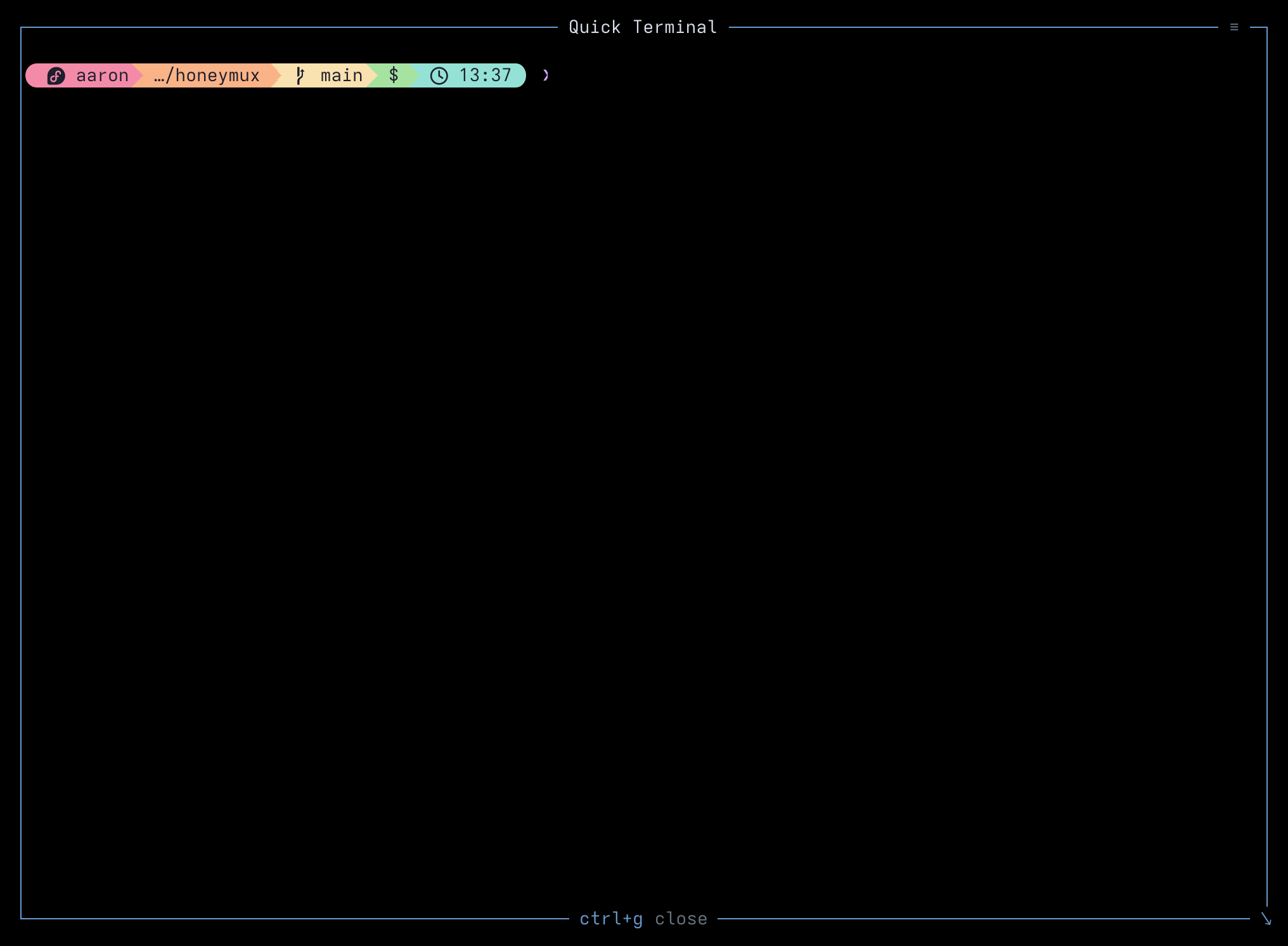 Quick terminal overlay